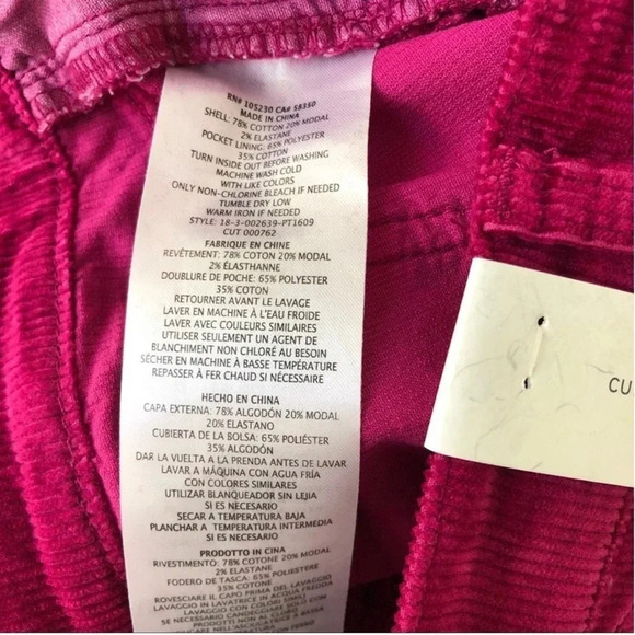 New Current/Elliott Magenta Stiletto Corduroy pant wild aster
high waisted - Picture 8 of 11